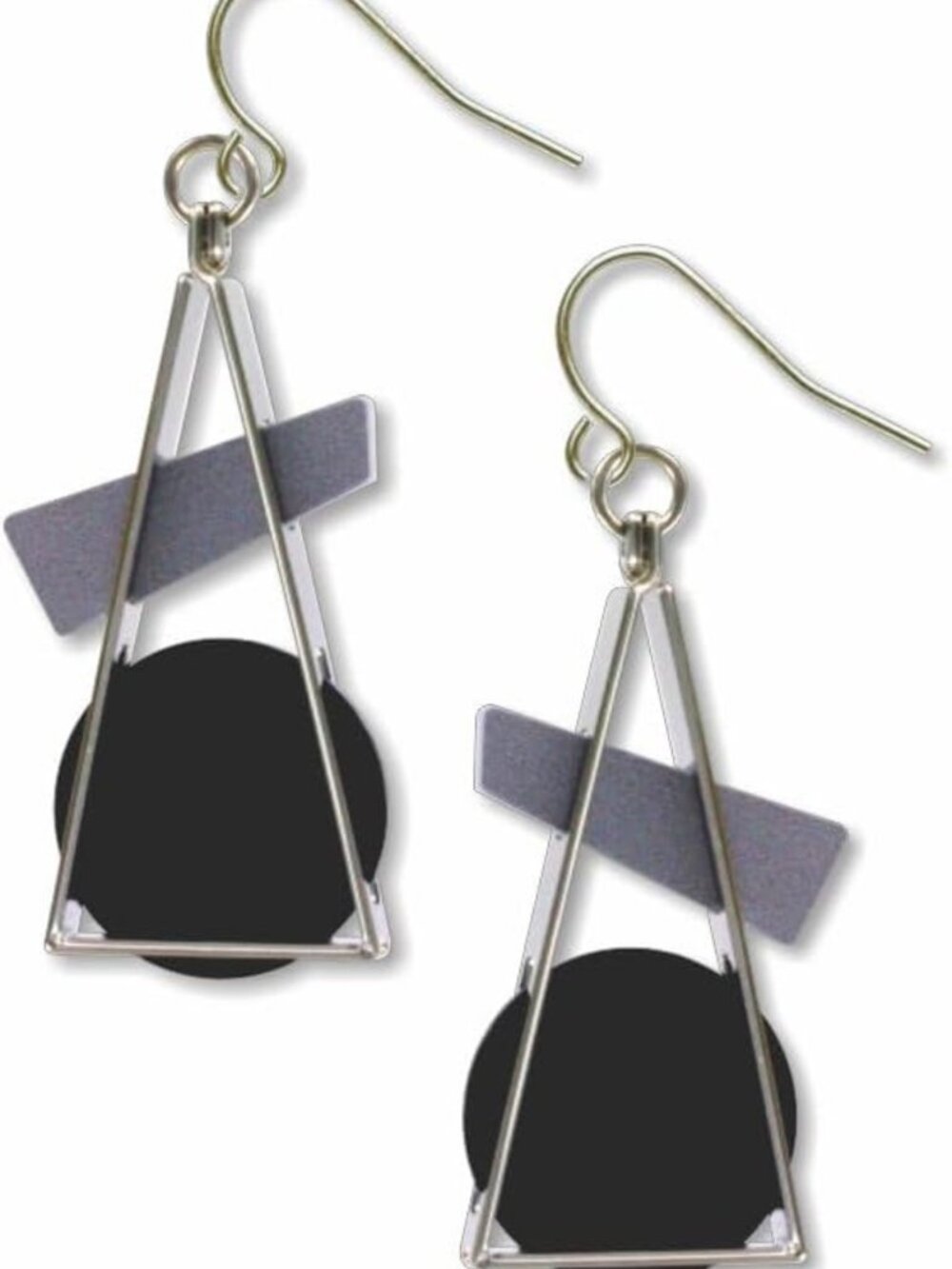 Triangle At Rest Abstract Art Dangling Earrings | Unique Statement Jewelry